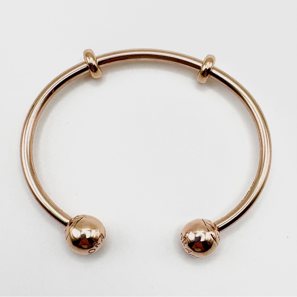 Pandora Moments Open Bangle Bracelet in Rose Gold - Picture 2 of 3